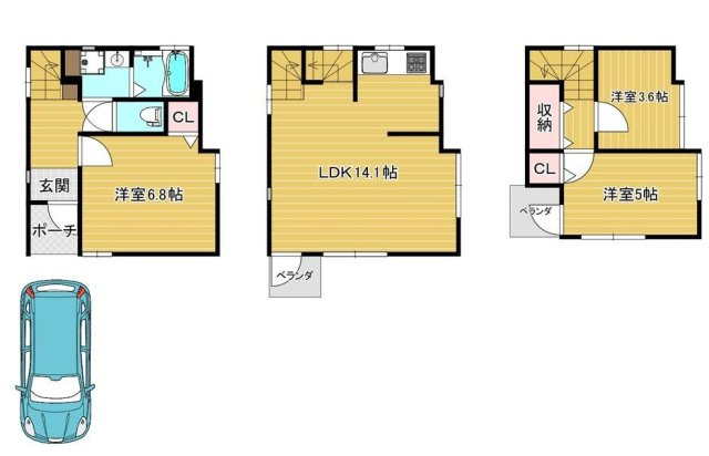 杉並区桃井4丁目　中古戸建の間取り|間取り図

現地ご見学希望・資料請求などお気軽にお問い合わせ下さい！
03-5990-5201