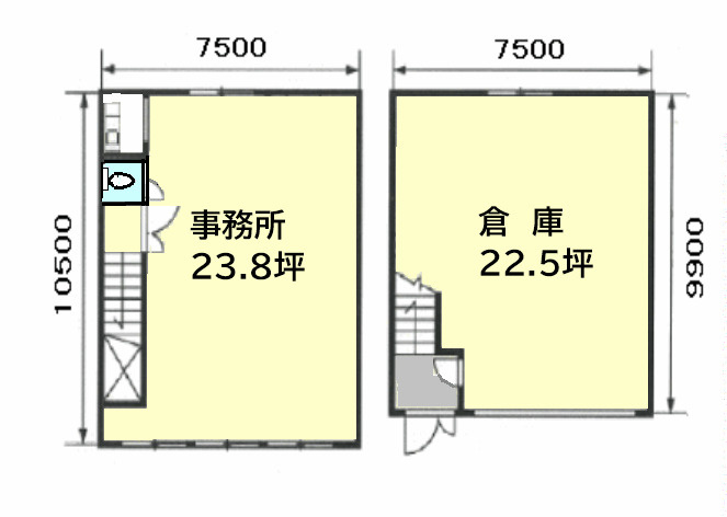 相川２丁目倉庫付事務所Bの間取り