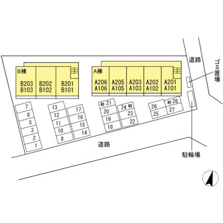 サンシャイン見白　A棟の区画図