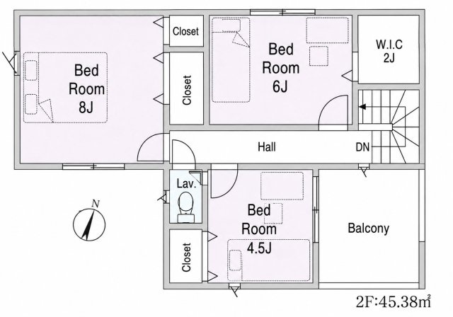 川越市新宿町第8　5号棟の間取り|2F