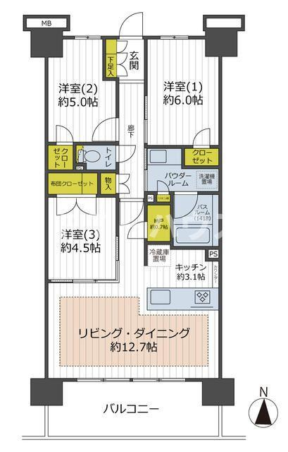 プレミスト船橋塚田の間取り