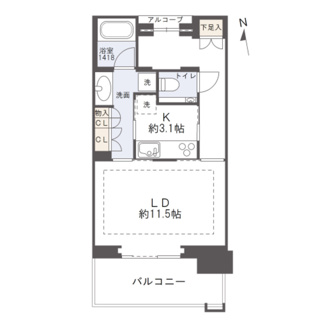 【間取り】 | グラングリーン大阪 THE NORTH RESIDENCE | 【間取り】新築未入居☆6階・1LDKプラン！LD天井高約2.7ｍにつき解放感◎