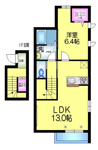 トーヨーメゾン中央　Ｂの間取り|★最上階／南東角部屋３面窓★