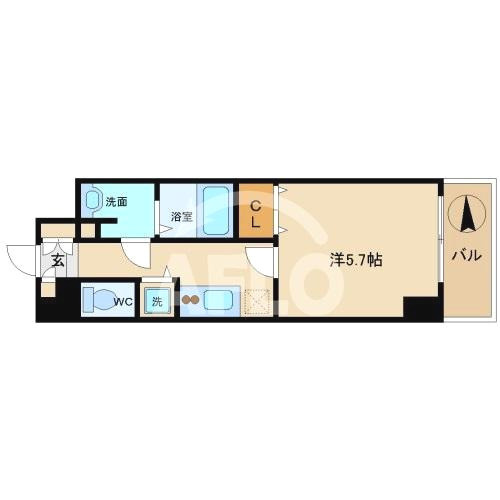 ルクレ難波の間取り|CASSIA難波（カッシア難波）　間取り