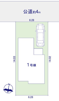 【区画図】 | 【仲介手数料無料！！】立川市栄町2丁目　新築戸建て（全1棟）1号棟　4990万円 | 敷地面積／88.14㎡（26.66坪）