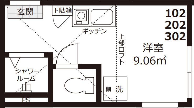 豊島区上池袋２丁目のアパートの間取り