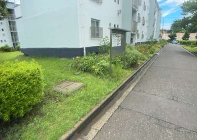 【中庭】 | 相武台団地１５１７号棟 | 緑に囲まれた敷地内スペースは住まう方の憩いの場として親しまれています。陽光が優しく注ぐ開放的な空間で、四季の移ろいを感じられます。管理体制がしっかり整っているためいつでも綺麗な状態が保たれています。
