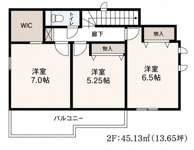 川越砂新田 B号棟の間取り|2F