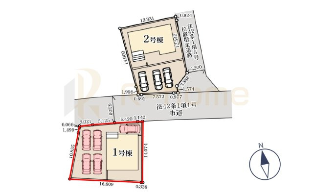 那珂市菅谷19期　新築戸建て　1号棟の区画図|大きなお買い物だからこそ、メリット・デメリットを伝えさせて頂きます。
R-homeにお任せください♪