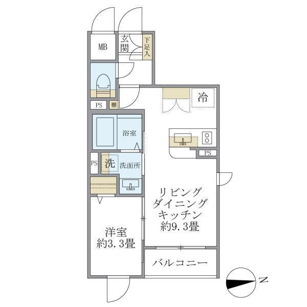 LaPerla桜新町　新築　礼金０　ペット相談　楽器相談の間取り