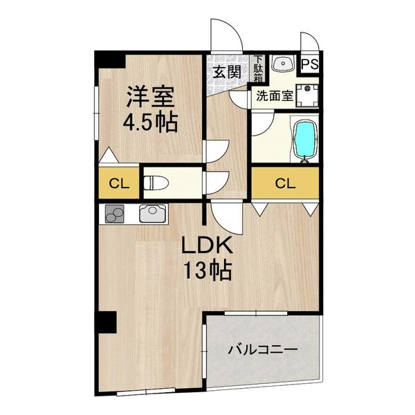 フェルザ今宮戎の間取り|Krehl難波南（クレール難波南）　開放感ある間取り