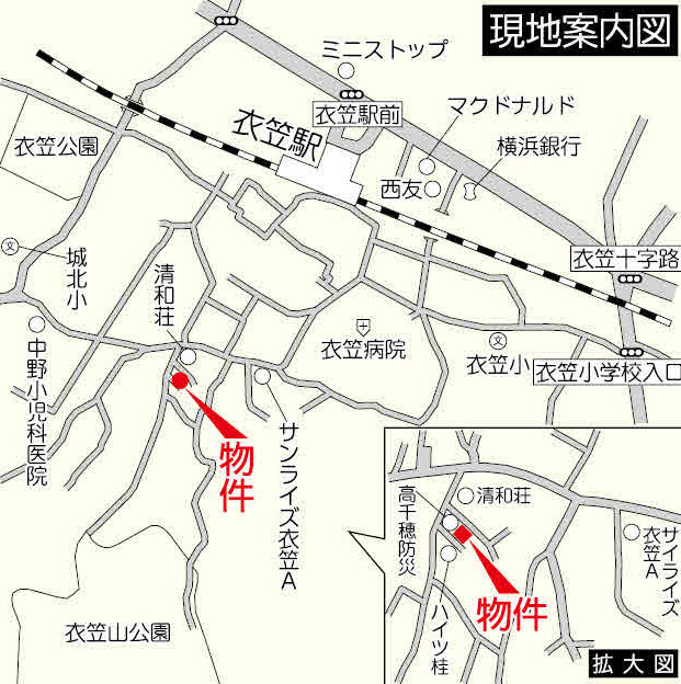ユナイト 衣笠アンシュレッタの杜の地図