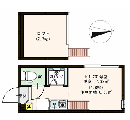 【間取り】 | ハーモニーテラス下高井戸