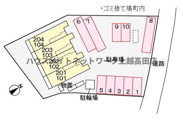 カルムＢの区画図|配置図
