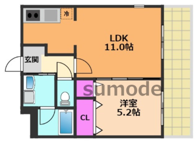 南茨木Berge（ベルジュ）の間取り