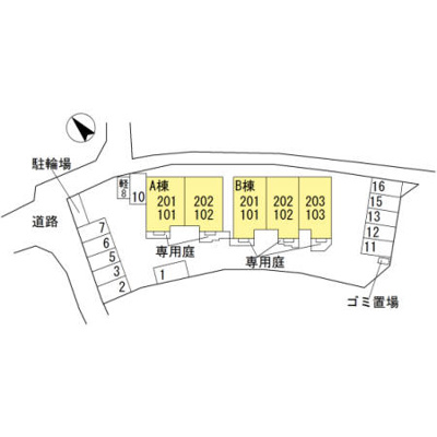 【区画図】 | メルベーユ福里B棟 | ☆明石市　メルベーユ福里☆