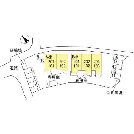 【区画図】 | メルベーユ福里B棟 | ☆明石市　メルベーユ福里☆