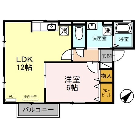 【間取り】 | グリチネ | １LDK☆神戸市垂水区　グリチネ　賃貸☆