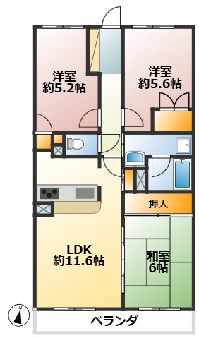 【間取り】 | ライオンズマンション朝霧北