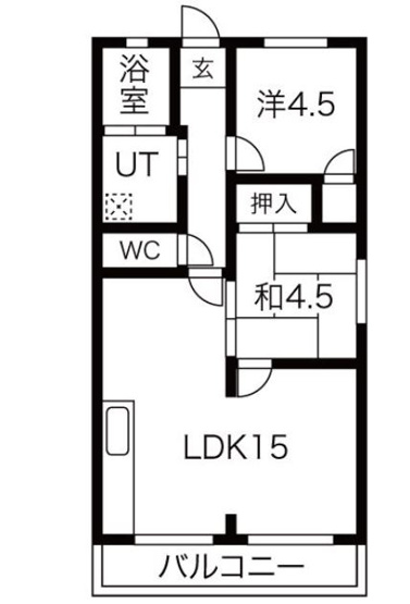 【間取り】 | リバーサイドハイツ | 和室→洋室変更済☆神戸市垂水区　リバーサイドハイツ☆