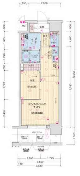 ソルテラスKYOTO西大路 瑠の間取り