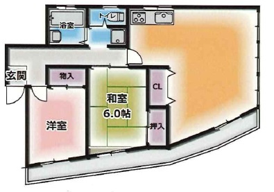 神戸市中央区下山手通４丁目の賃貸マンションの間取り