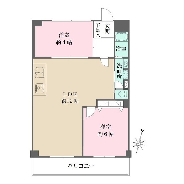 神戸市東灘区森南町１丁目の賃貸マンションの間取り