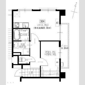 芦屋市川西町の賃貸マンションの間取り