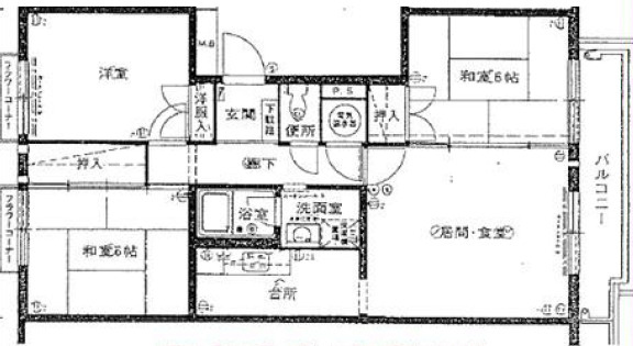 芦屋市津知町の賃貸マンションの間取り