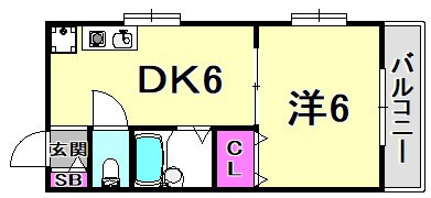 神戸市東灘区御影中町３丁目の賃貸マンションの間取り