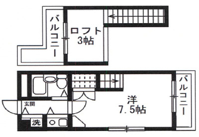 神戸市灘区篠原中町３丁目の賃貸マンションの間取り