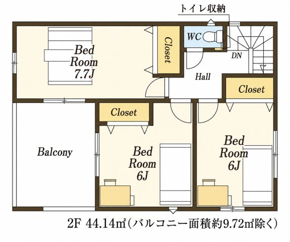 川越市諏訪町第2 5号棟の間取り|2F