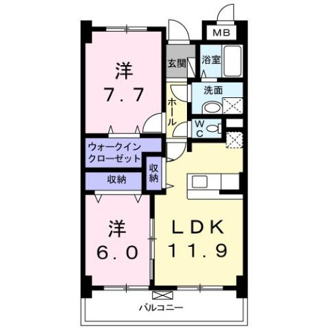 【間取り】 | ラ　ヴィ　カルム