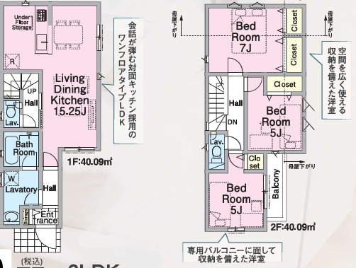 西東京市ひばりが丘北第2の間取り|(1号棟)、価格7080万円、3LDK、土地面積81.02m2、建物面積80.18m2