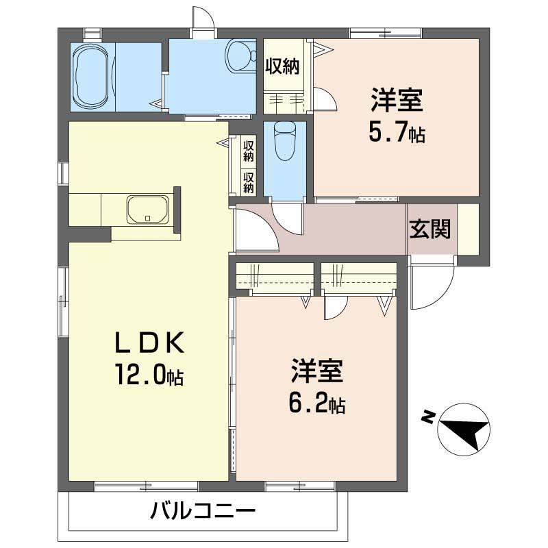 コンフォート B棟の間取り