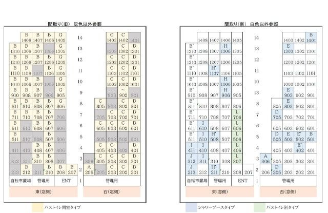 ＳＯＣＩＥＴＹ　ＳＥＡＳＯＮＳ(D-015)の区画図