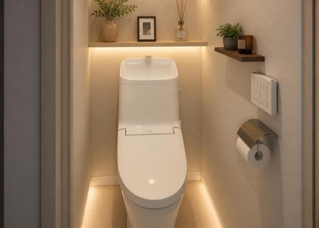 【トイレ】 | 衛生面にも配慮された温水洗浄便座付きのトイレです。こちらの物件は1階と2階の合計2ヶ所にトイレが設置されており、朝の忙しい時間帯や家族が多いご家庭でも順番待ちのストレスなく快適に使用できます。