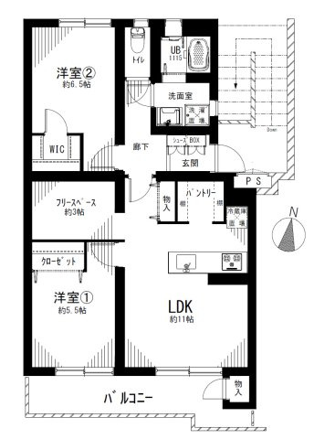 【間取り】 | 公田ハイツ6号棟