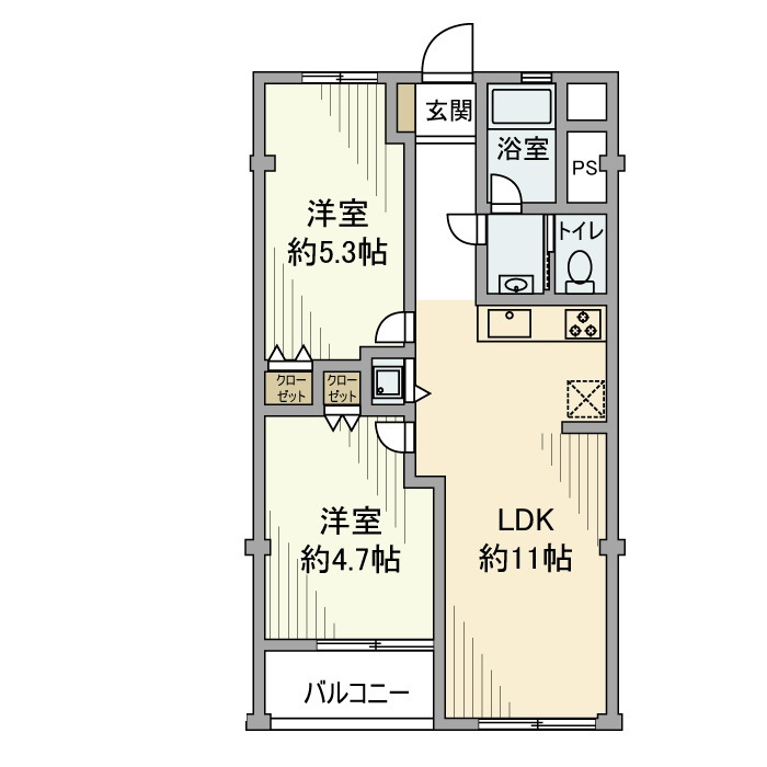 ニチモ日吉第２コーポラスの間取り|間取りです。