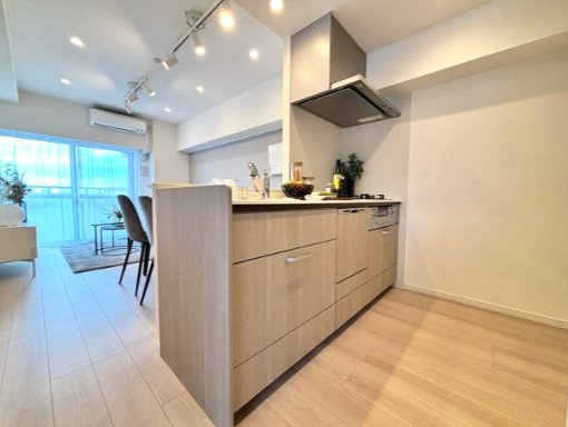 シャンノール金町のキッチン|収納・作業性・デザイン性を兼ね備えた、毎日使いやすいキッチン。