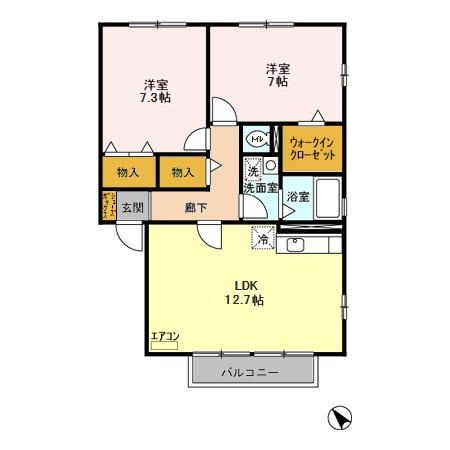 神栖町モンプチの間取り|間取図