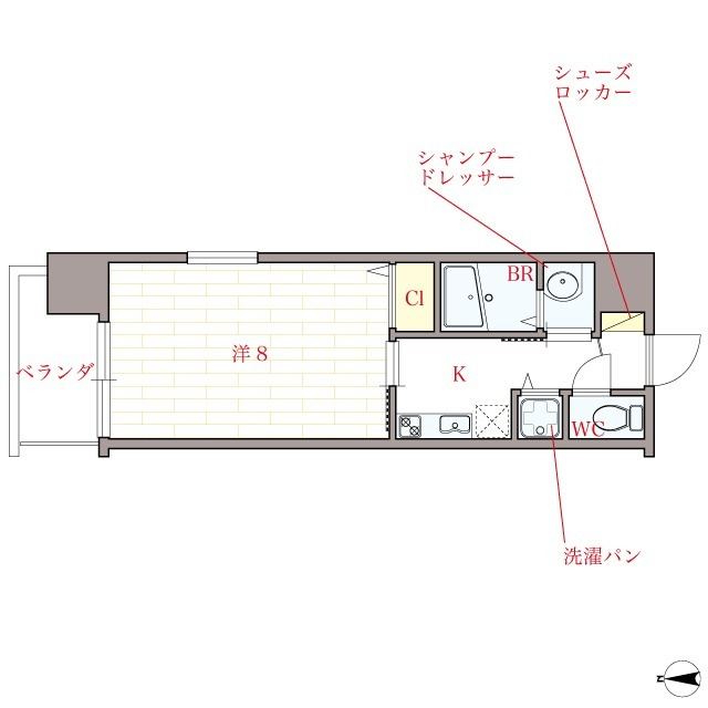 オリエンタル靱本町の間取り|現状有姿