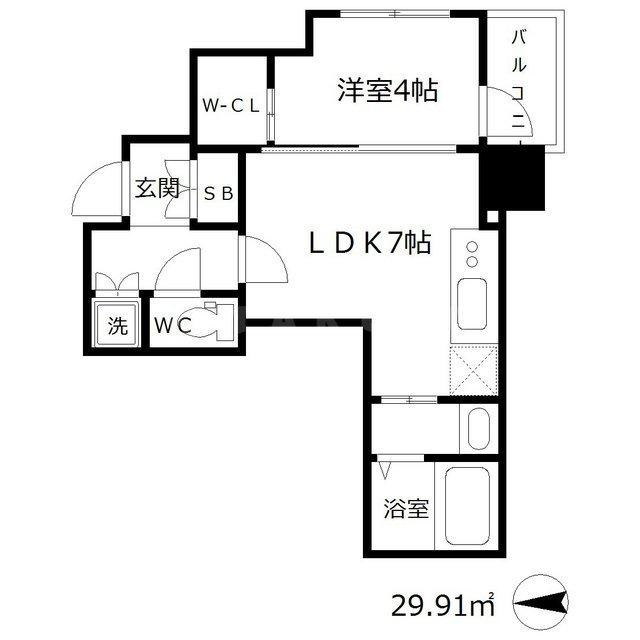 セレニテ本町グランデの間取り|セレニテ本町グランデ　開放的な間取り