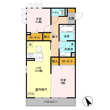 クラヴィーア船橋三山の間取り