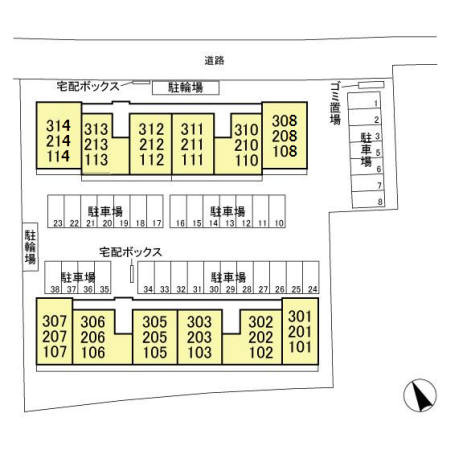 クラヴィーア船橋三山の区画図