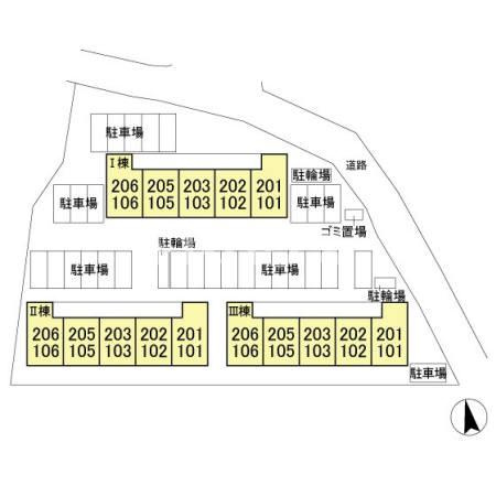 グレース田喜野井 Ⅰ番館の区画図