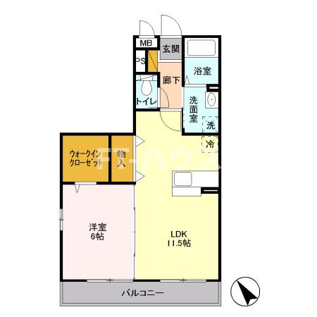 船橋市宮本８丁目のアパートの間取り