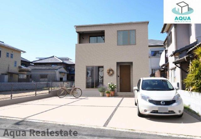 オール電化デザイナーズハウス上吉野町建売⑤の外観パース|外観の完成予想図です