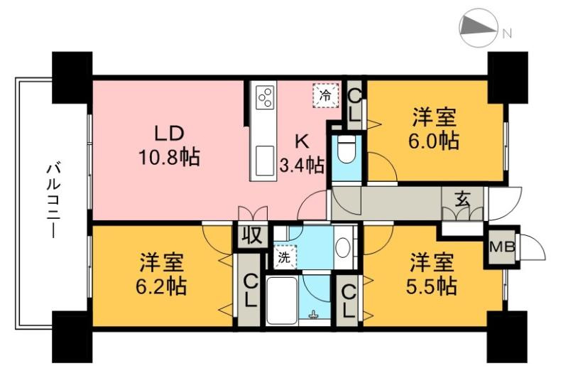 ポレスター越前町の間取り
