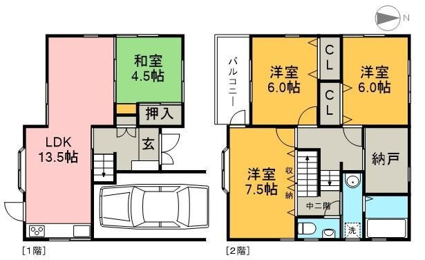 薊野東町　T戸建ての間取り